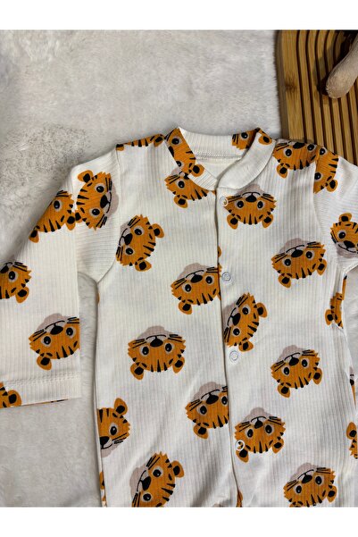 Canbi Kids Tiger Cotton Baby Jumpsuit Without Booties