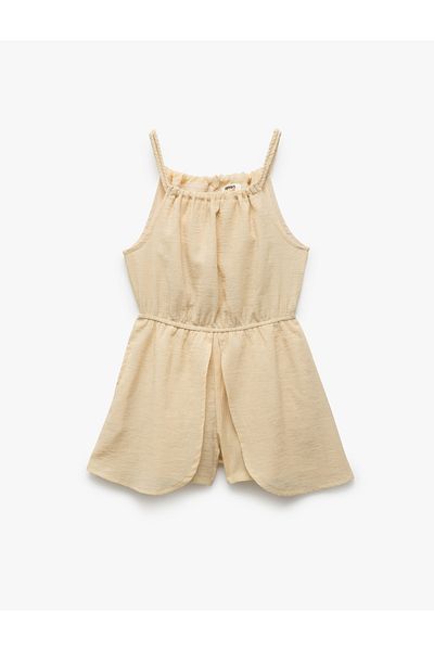 Koton New Season Crew Neck Layered Strap Muslin Jumpsuit