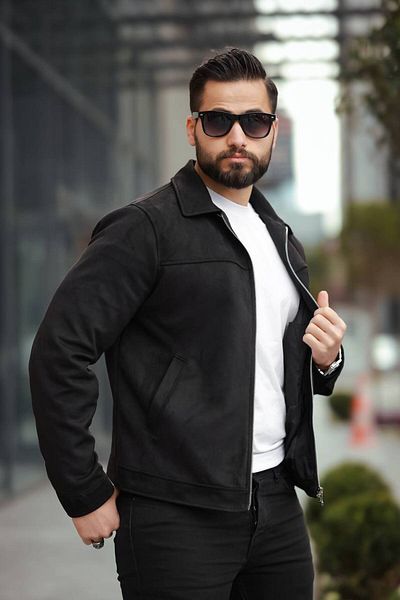 LUMAST Ανδρικό μπουφάν New Season Premium Relax Fit Nubuck/Suede γιακά