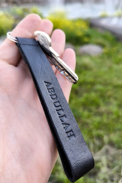 YNS LEATHER Kişiye Özel İsim Baskılı Anahtarlık Deri Plakalı Araba Anahtarlık