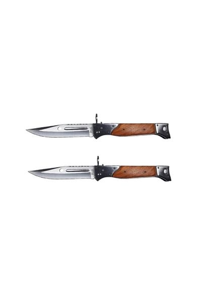 Depox Set of two hunting knives, AK-47 Assault, 27 cm, sheath included, brown