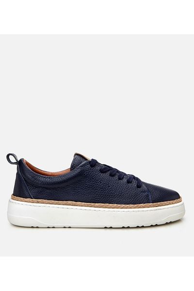 Hotiç Men's Leather Navy Blue Ultra Light Sole Sports Shoes
