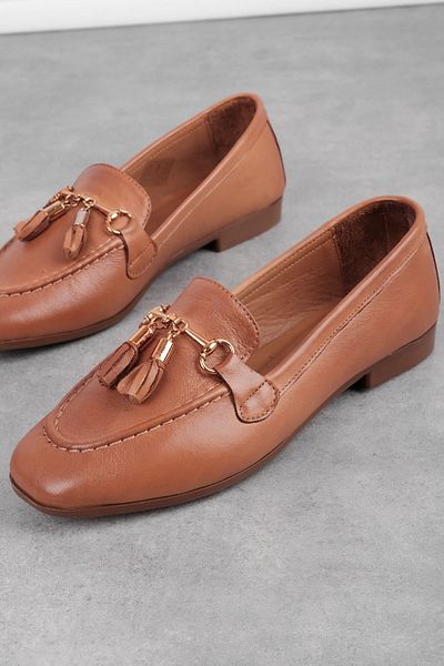 Lal Shoes & Bags Pantofi ocazional cu ciucuri din piele naturală Kassel pentru femei - maro