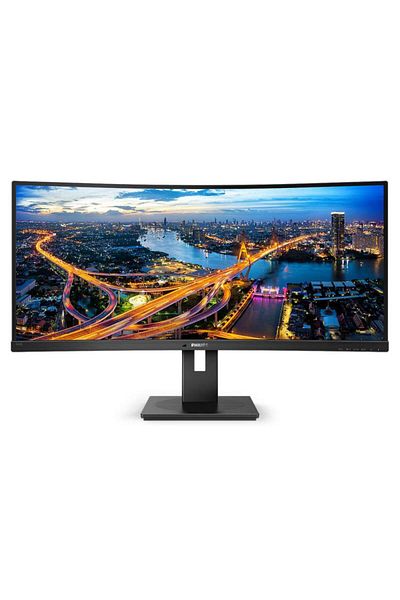 Philips Monitor curbat LED VA Philips 34inch, UltraWide QHD, DisplayPort, Negru, 345B1C