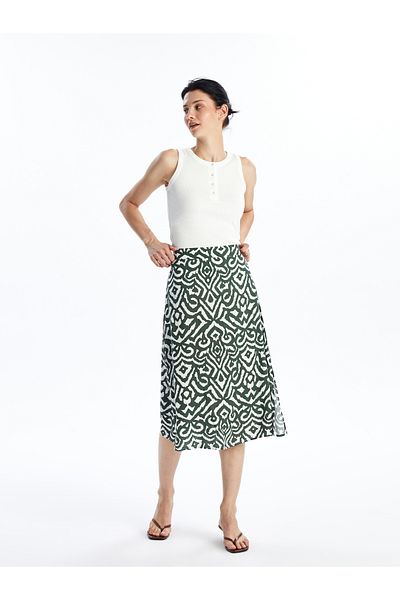 LC Waikiki Patterned Women's Skirt with Elastic Waist