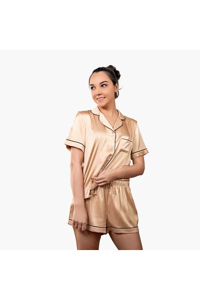 Aadaraya Aadaraya Collared Shirt and Shorts Set