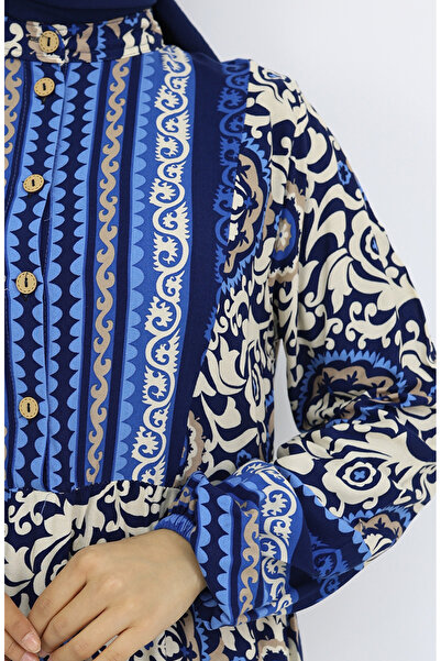 sefamerve Віскозна тканина з ґудзиками 2005-04 Темно-синя