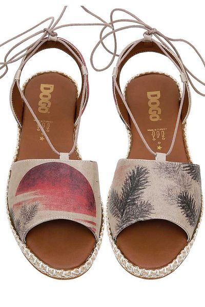 Dogo Women's Vegan Leather Multicolor Lace-Up Sandals - Stork in the Flight Design