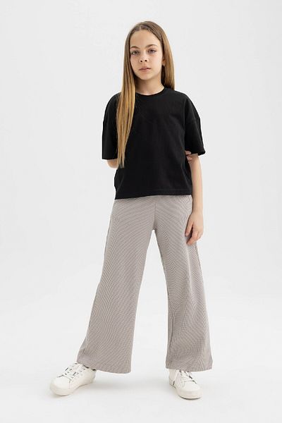 DeFacto Dívčí vaflové kalhoty Straight Fit C4596A824SM