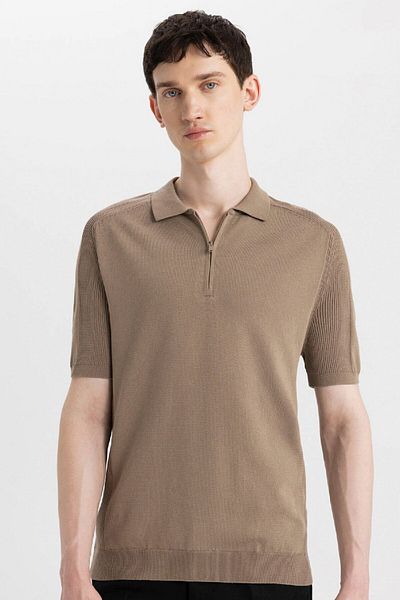 DeFacto Slim Fit Full Cut κοντομάνικο βασικό πλεκτό και μπλουζάκι πόλο C4917ax24sm