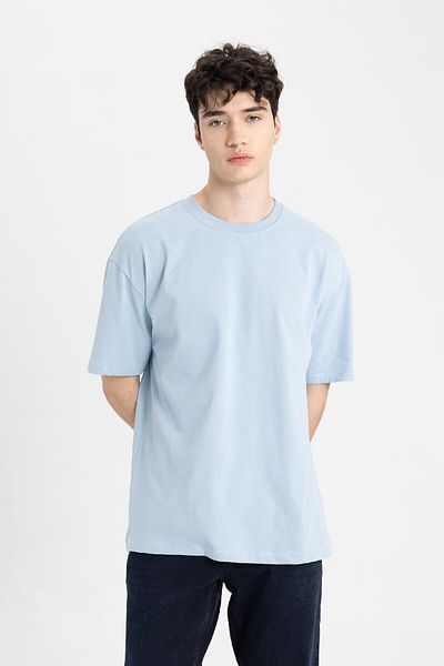 DeFacto Boxy Fit Rundhalsausschnitt Kurzarm Basic Plain T-Shirt C5277ax24sp