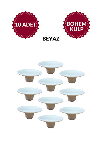 MKLAKS Bohem Plastik Düğme Beyaz Çanak Yuvarlak Mobilya Mutfak Çekmece Dolap ...