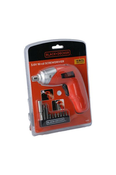 Black&Decker 3.6V Li-Ion Cordless Power Screwdriver Kit with 10-Piece Bit
