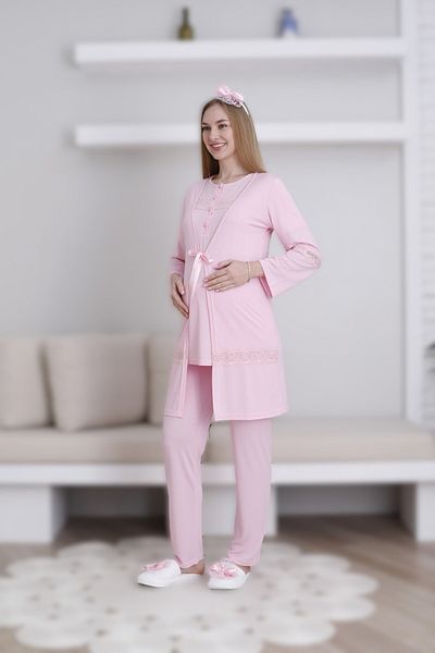 Pelin Women's Lace Detailed Maternity 3-Piece Set