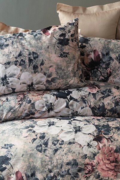 İssimo Home Solinda %60 TENCEL™ Lyocell %40 Pamuk Dijital Saten Çift Kişilik Nevresim Takımı