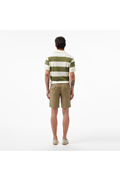 Nautica Erkek Yeşil Slim Fit Keten Şort