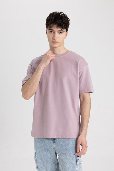 DeFacto Tricou de bază cu mânecă scurtă, cu decolteu rotund, cu formă boxată C5277ax24sp