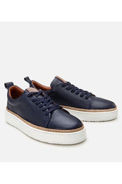 Hotiç Men's Leather Navy Blue Ultra Light Sole Sports Shoes