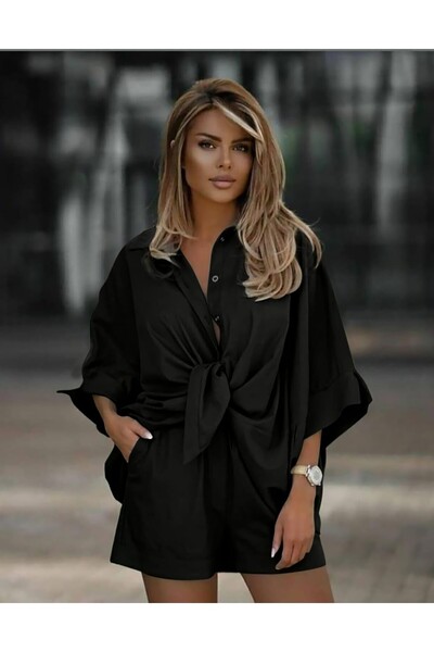 AYS WORLD Keten Şhort Takım M Duttii % 100 Keten Pamuk