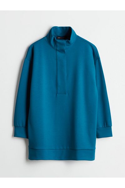 LC Waikiki Dámská mikina s límečkem Plain Oversize Tunika