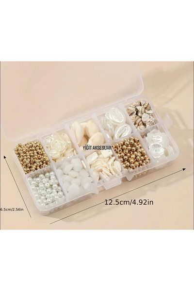 yiğit aksesuar Sea Shell & Pearl Beads Set - Bracelet Necklace Suit Supplies