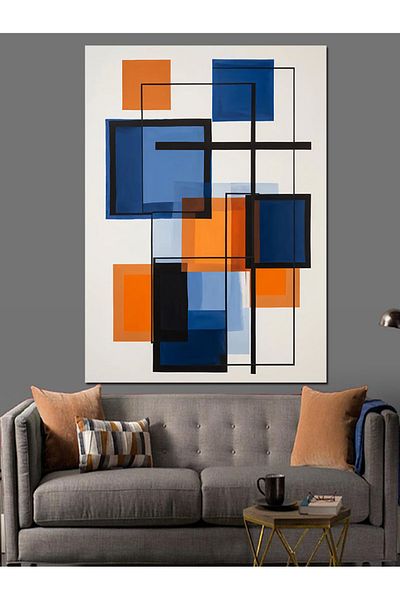 Tablomega Pânză decorativă cu compoziție de forme abstracte - pictură din lemn MDF