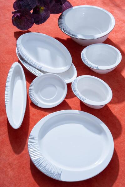 ACAR Sherry Silver 6 Kişilik 37 Parça Yemek Takımı