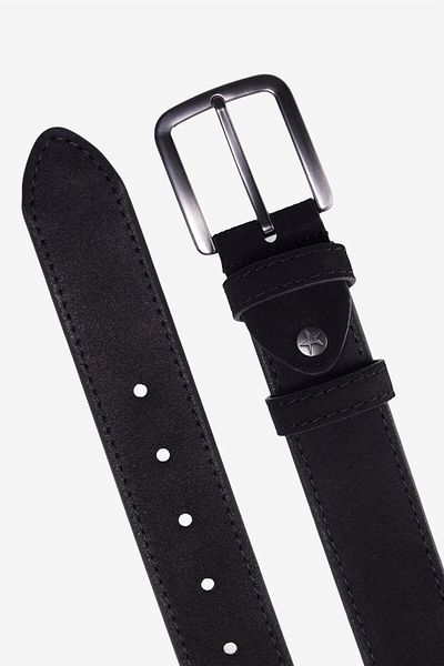 ALTINYILDIZ CLASSICS Men's Black 100% Leather Patterned Casual Jean Jeans Denim Belt