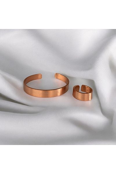 materialist Copper Bracelet Ring Set Handmade 100% Copper