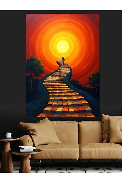 Tablomega Διακοσμητικός καμβάς Sun Nature Path - Ξύλινος πίνακας MDF