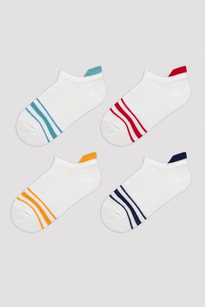 Penti Boy's Colorful Lines 4 Pack Booties Κάλτσες