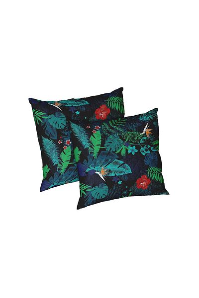 ALCAM Set Of 2 Exotic Pillows, Quilted Microfiber, 70x70 Cm
