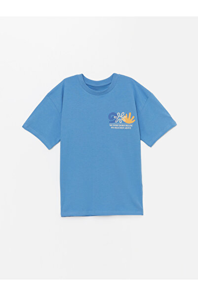 LC Waikiki Tricou supradimensionat cu guler rotund pentru băieți