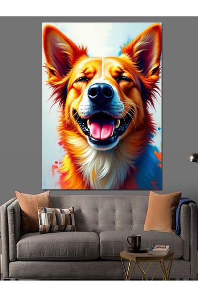 Tablomega Smiling Dog Cute Portrait Διακοσμητικός Καμβάς - Ξύλινος Πίνακας MDF