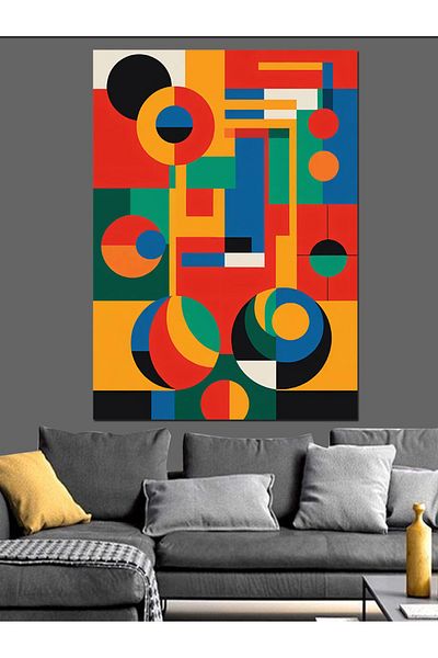 Tablomega Pânză decorativă cu artă geometrică abstractă - pictură din lemn MDF