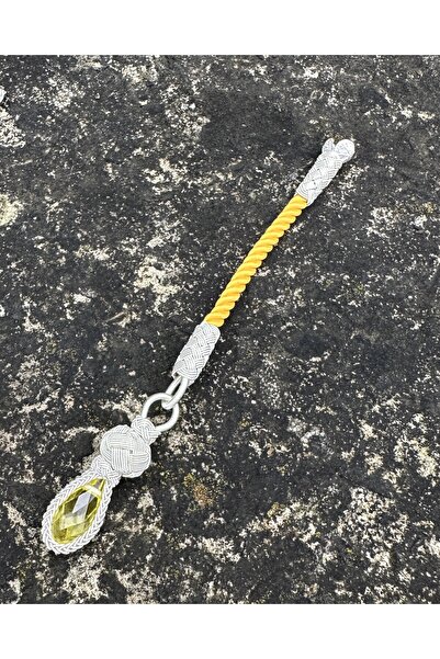 KAZZAZE Gümüş Kazaziye Renkli Zirkon Taş Modelli Tekli Kısa Tesbih Püskülü, Küçük Boy Tespihler İçin Uygun