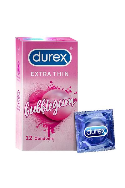 Durex Bubblegum Flavoured Condoms - 12 Count