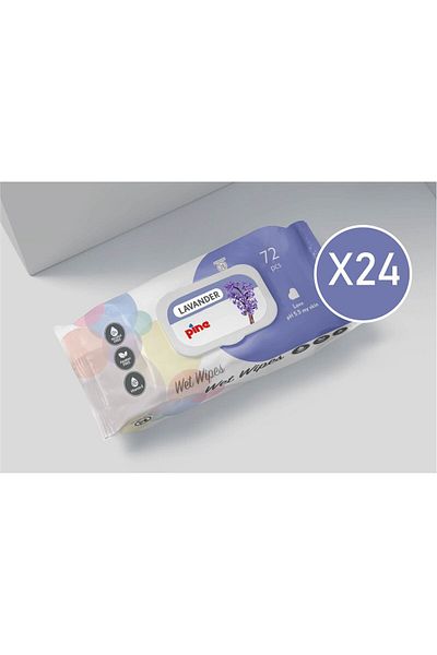 Pine Pine Lavender Scented Wet Wipes 72X24 Pack (1.728 Sheets)