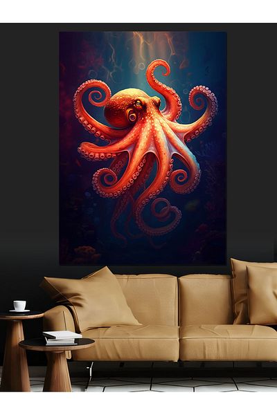 Tablomega Pânză decorativă Deep Sea Octopus - Lemn MDF