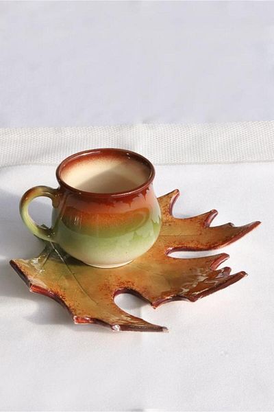 M'art Home Sipahi Sycamore Leaf Coffee Cup 150 Ml