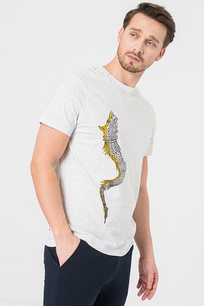 Pegas MEN'S DRACON CASUAL T-SHIRT LIGHT GRAY-XL