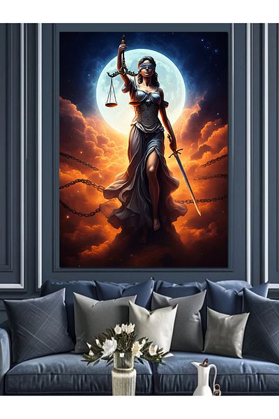 Tablomega Pânză decorativă Woman of Justice - Lemn MDF