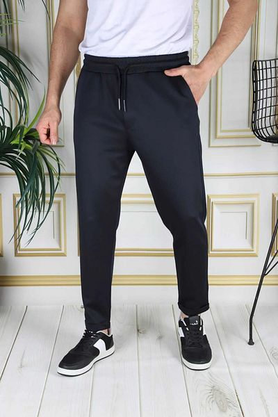 EXSPORT Pique Fabric Slimfit Comfortable Fit Double Leg Men's Trousers with Back Pocket