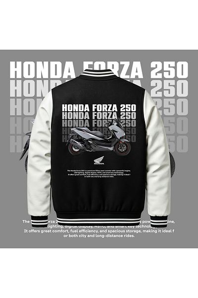 Edizen Унисекс яке Honda 250 Premium Bomber, голям размер, 100% памук