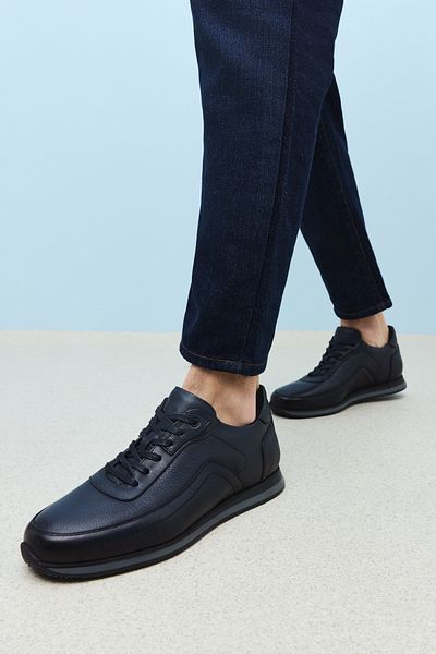 Ziya Ανδρικά παπούτσια από γνήσιο δερμάτινο Navy Blue - 151745Z0828