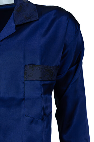 Oppland Erkek Şık Klasik Model Pijama Takımı Premium Saten Kumaş Eşsiz Model Cepli Tam Kalıp