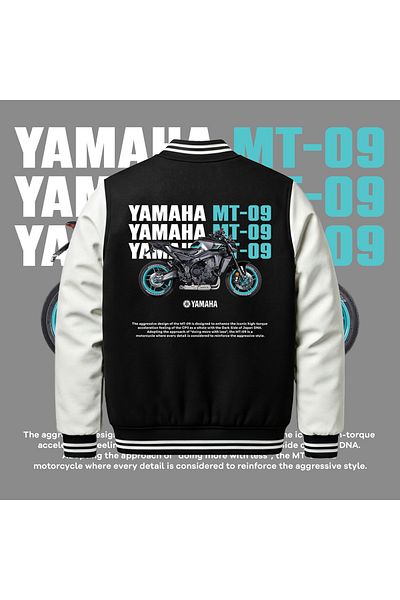 Edizen Unisex Oversize 100% βαμβακερό Yamaha MT-09 Premium Bomber College Jacket