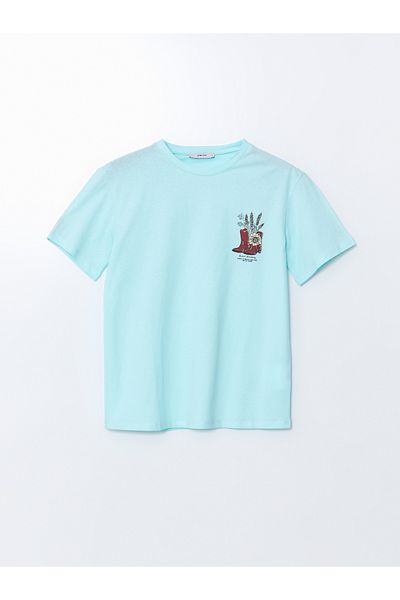 LC Waikiki Dámske tričko s potlačou Crew Neck