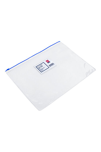 Deli Deli E5526 A4 PVC Zip Bag - Durable & Transparent with Business Card Holder