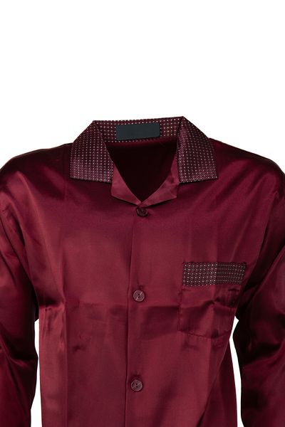 Oppland Men's Stylish Classic Model Pajama Set Premium Satin Fabric Quartz Model Full Mold with Pockets